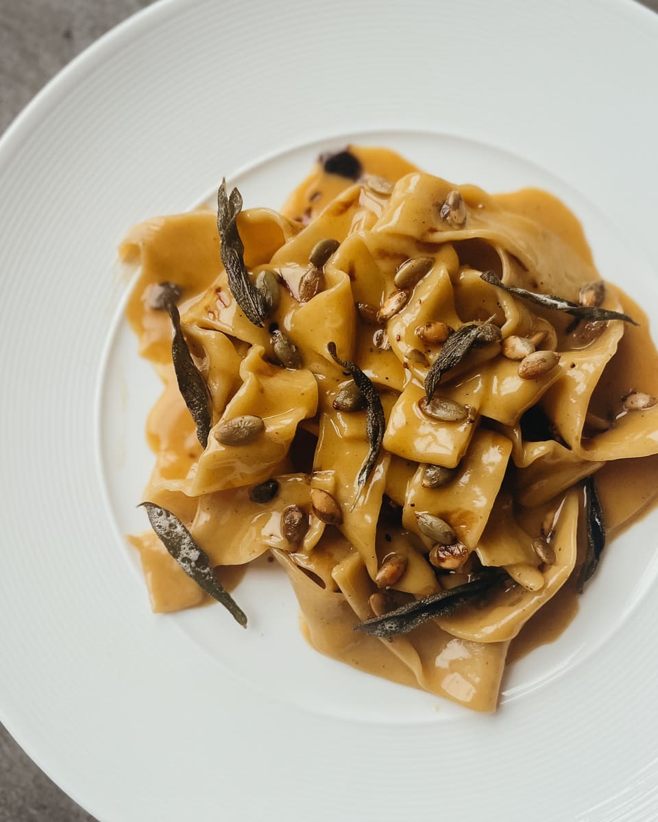 Squash pappardelle sage